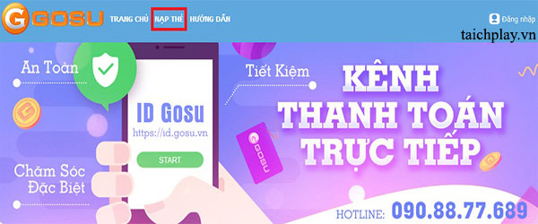 Hướng dẫn các bước nạp thẻ Chiến Long Tam Quốc 01