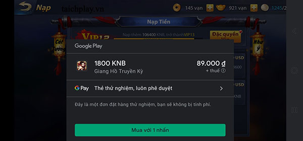 Hướng dẫn các bước nạp thẻ Giang Hồ Truyền Kỳ 04