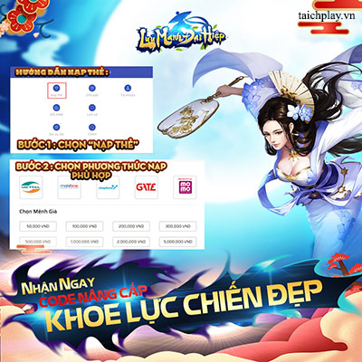 Hướng dẫn các bước nạp thẻ Lưu Manh Đại Hiệp 01