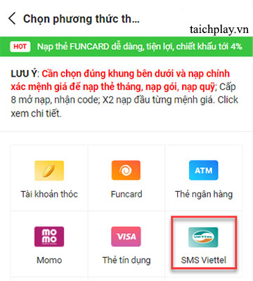 Hướng dẫn nạp thẻ Tuyệt Thế Chiến Hồn qua SMS 01