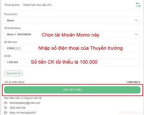 Hướng dẫn các bước nạp thẻ Đảo Kho Báu 02