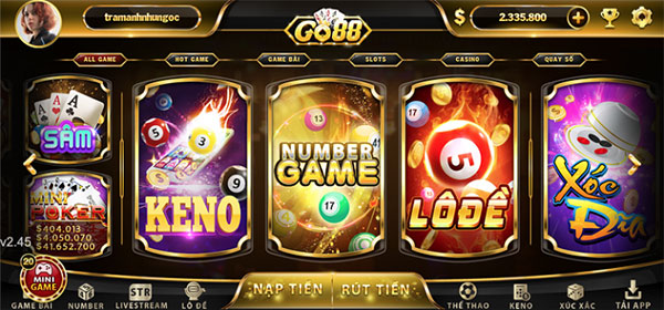 Nạp tiền và rút tiền tại Go88 02