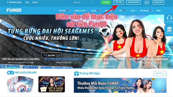 Hướng dẫn cách rút tiền Fun88 08
