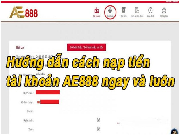 Hướng Dẫn NẠP/RÚT TIỀN TẠI AE888 04