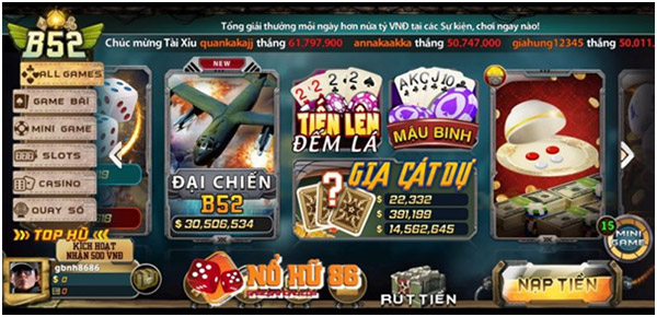 B52 Game – Kiếm tiền nhanh chóng, trả thưởng cực bất ngờ 2021 02