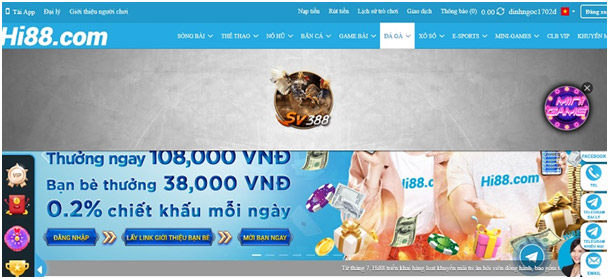Đá gà Hi88 cá cược giải trí 01