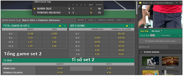 Cá độ tennis online siêu hấp dẫn 2