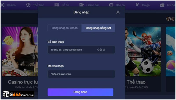 Cách đăng nhập tại nhà cái S666 04