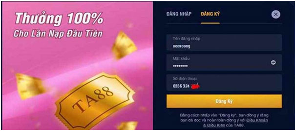 Đăng ký thành viên tại nhà cái Bong789 3
